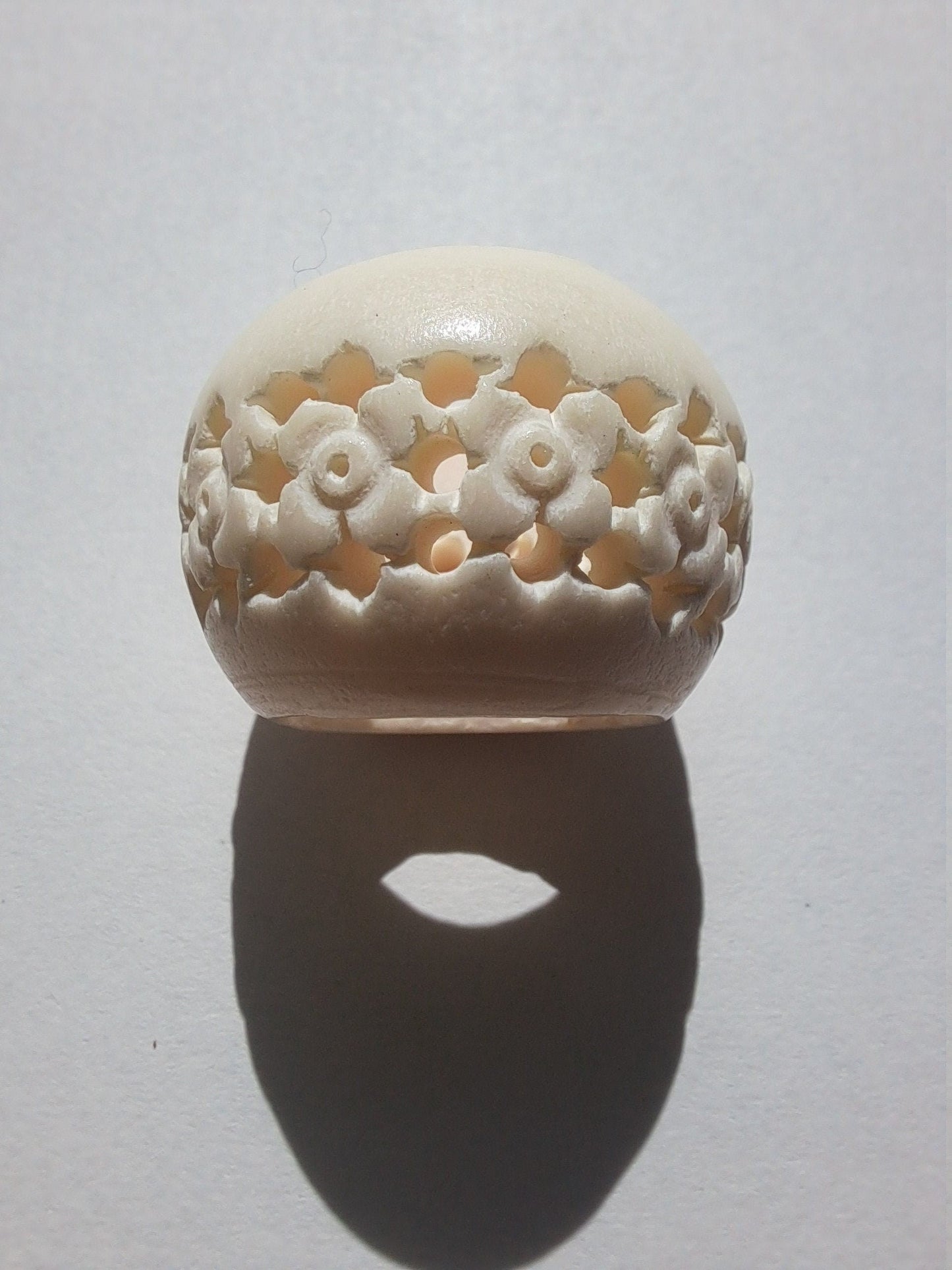 Flower Child Bone Dread Bead / 15mm Bead Holes / Natural Beads for Dreadlocks, Bone Hair Beads, Natural Hair Jewelry