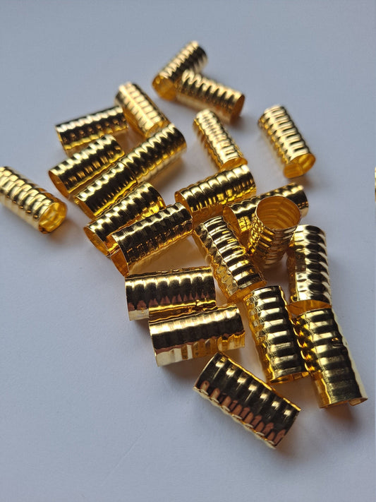 20 pack gold tube Loc beads/ Adjustable 4-10mm Bead hole / Dreadlock Beads, Metal Dread Bead, Dreadlock Accessories, Loc Bead, Dread Jewelry