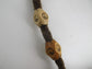 Peace sign wood burned  dread bead  Light or Dark 9 mm bead hole