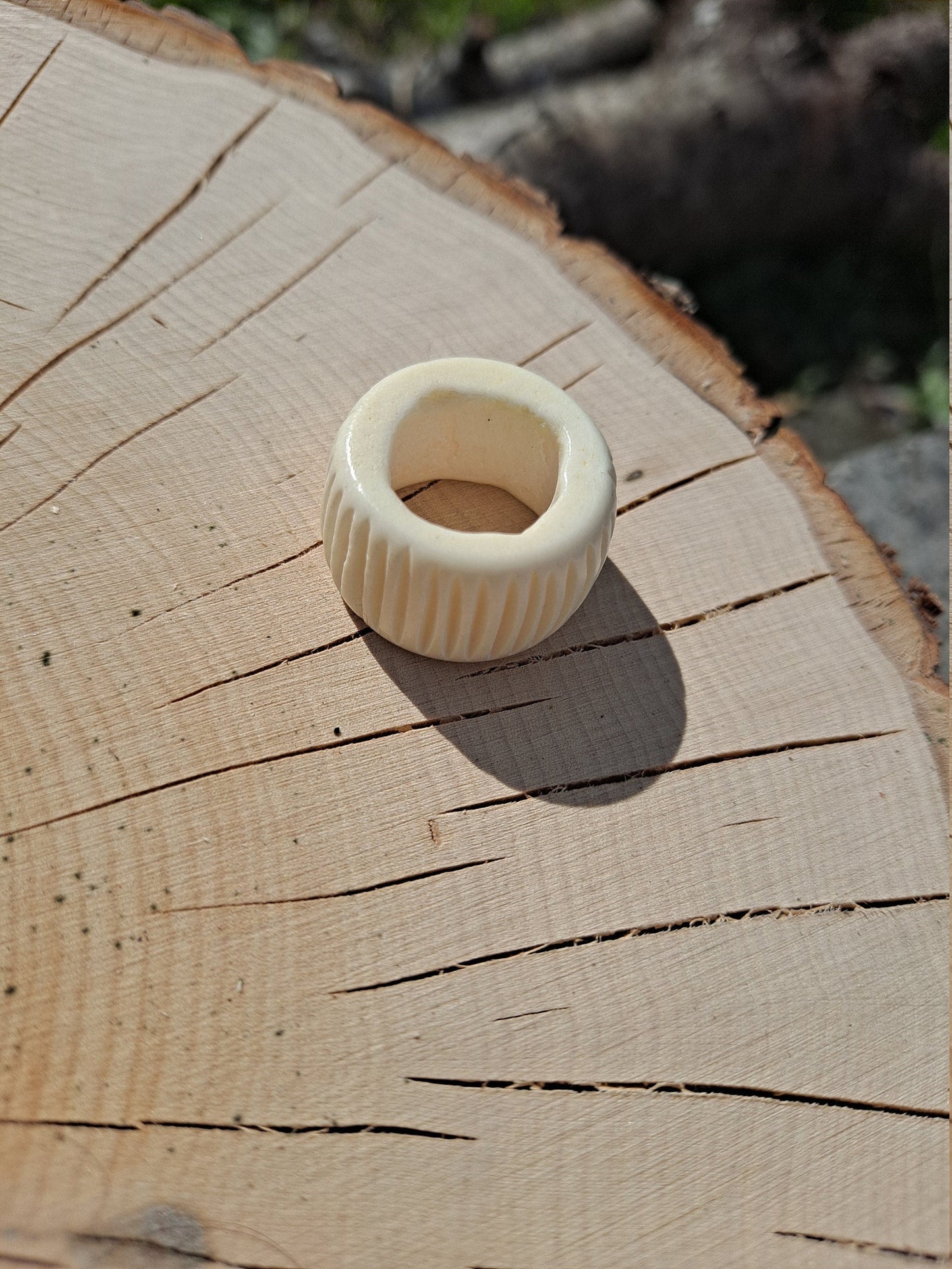 Stripey Chunky Bone Dread Bead / 10-14mm Bead Hole / 4 color options / Dreadlock Bead, Dread Jewelry, Dread Accessories, Loc Jewelry