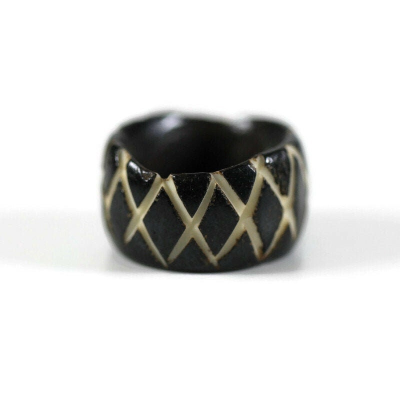 Hash Mark Bone Dread Bead // 6 - 12mm Bead Holes // Dreadlock Beads, Dread Jewelry, Dread Accessories, Large Hole Beads, Hair Beads