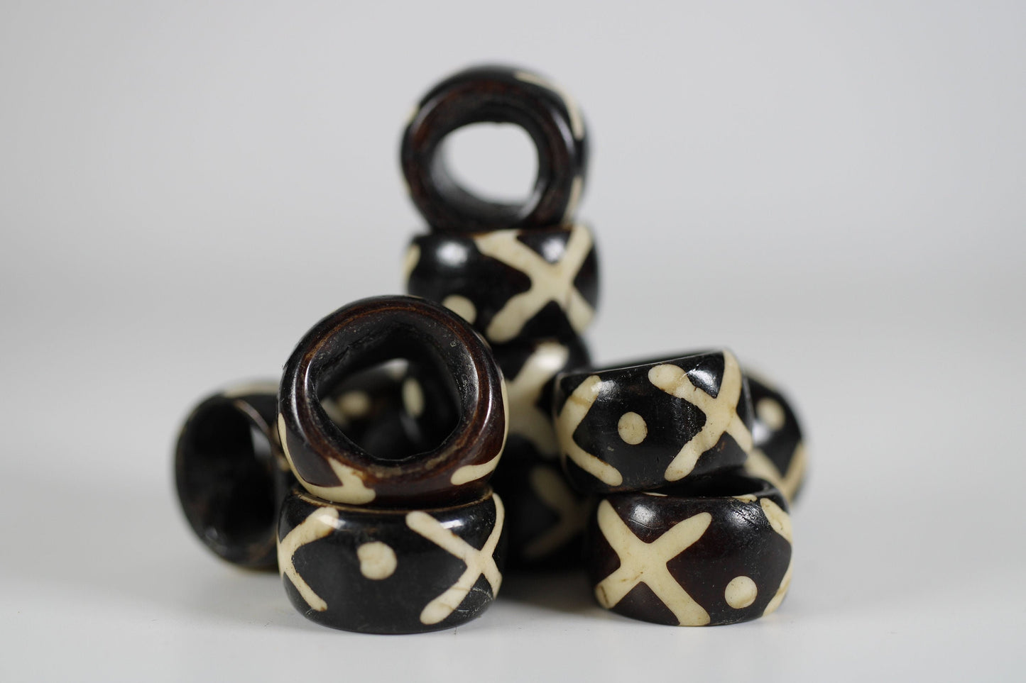 Batik Bone Dread Bead // 6 - 12mm Bead Holes // Dreadlock Beads, Dread Jewelry, Dread Accessories, Large Hole Beads, Hair Beads