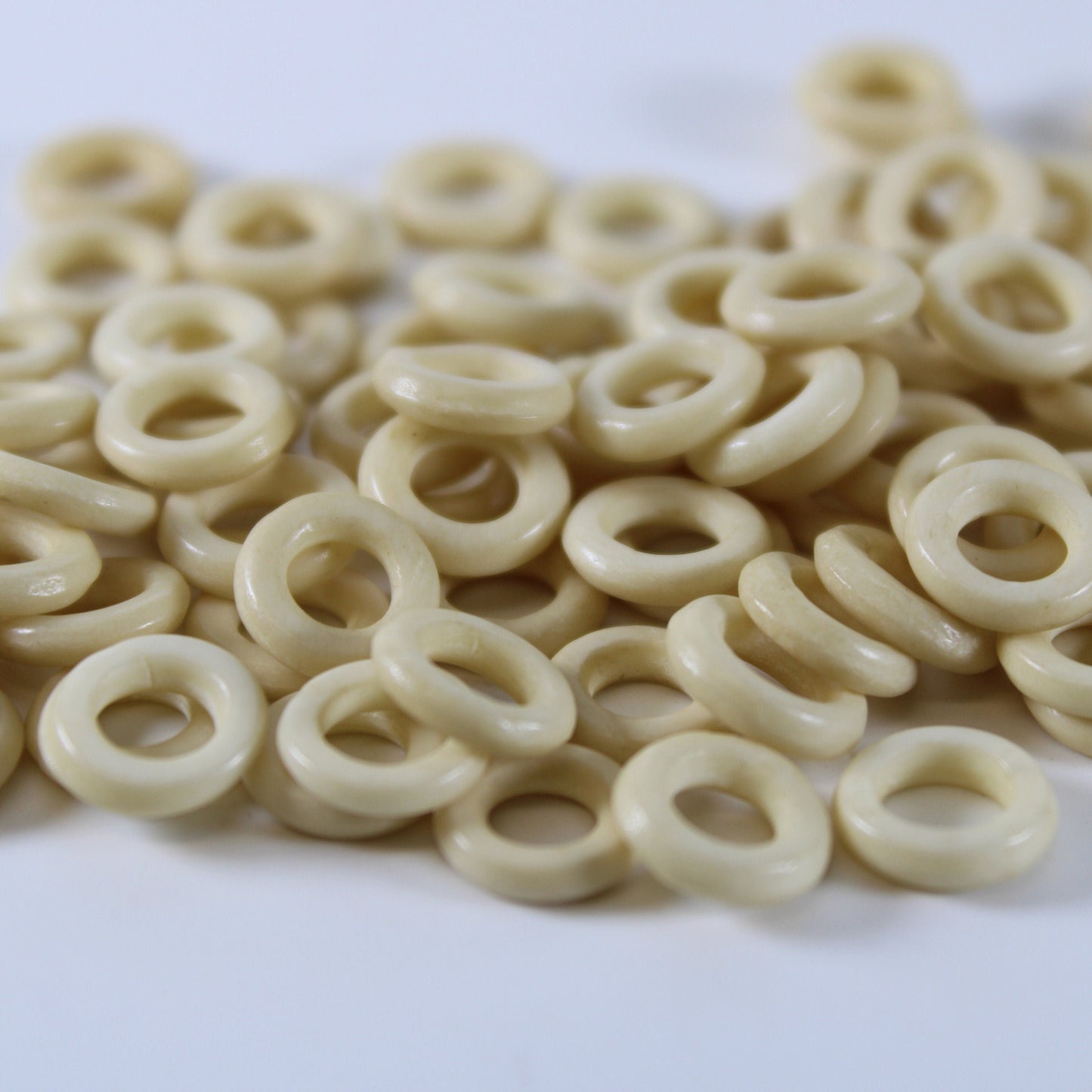 5 Pack - TEA STAINED - Bone Dread Bead from 4mm Bead Hole.  Bone Dreadlock Beads, Dread Jewelry, Natural Dread Beads, Loc Accessories