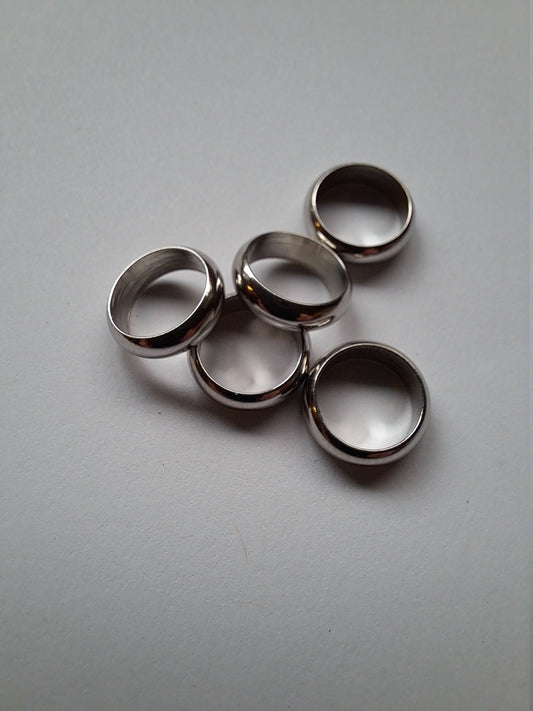 5 stainless steel ring dread beads/ 8mm Bead hole / Dreadlock Beads, Metal Dread Bead, Dreadlock Accessories, Loc Bead, Dread Jewelry