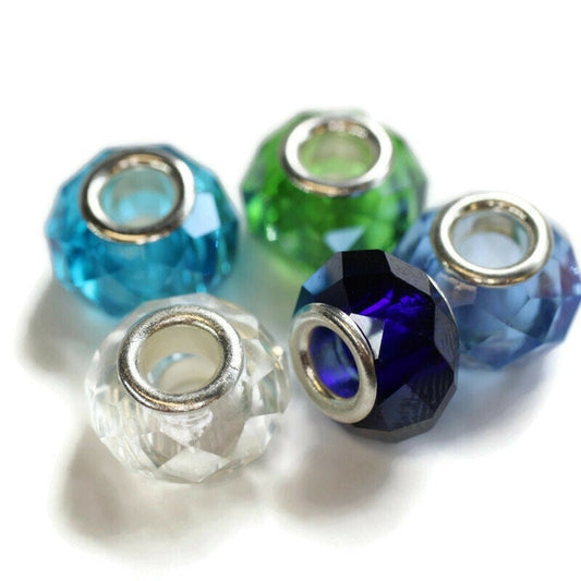 Cool Dreadlock Beads // Set of 5 beads - 6mm ID beads hole // Glass Dread Beads, Hair Beads, Loc Jewelry, Dread Jewelry