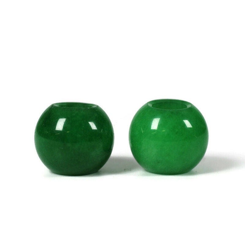 2 Pack Jade Dread Bead from 5mm Bead Hole.  Bone Dreadlock Beads, Dread Jewelry, Natural Dread Beads, Loc Accessories, 6A04