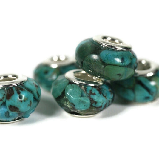 Turquoise Resin Dreadlock Beads - 5mm beads hole - Single - Dread Bead, Loc jewelry, Dread Jewelry, Dread Accessories,   Stone Dread Beads