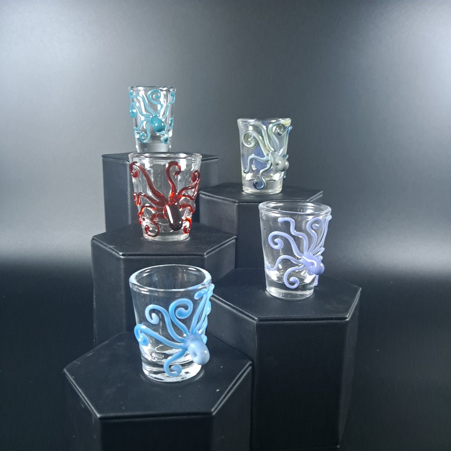Hand Blown Octopus Shot Glass, Made to Order