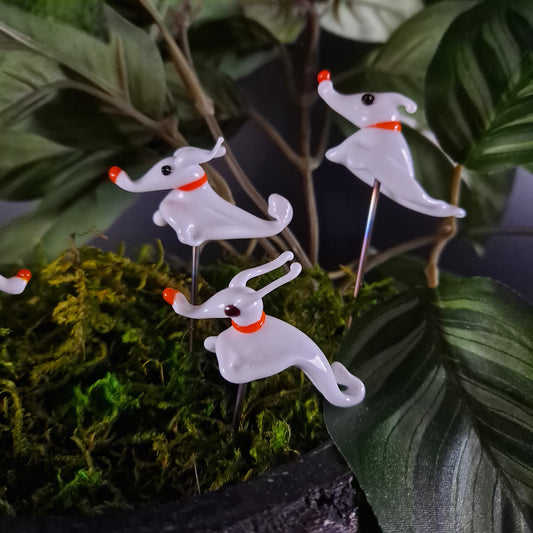 Ghost Dog Plant Pals, House plant and Fairy Garden Decor