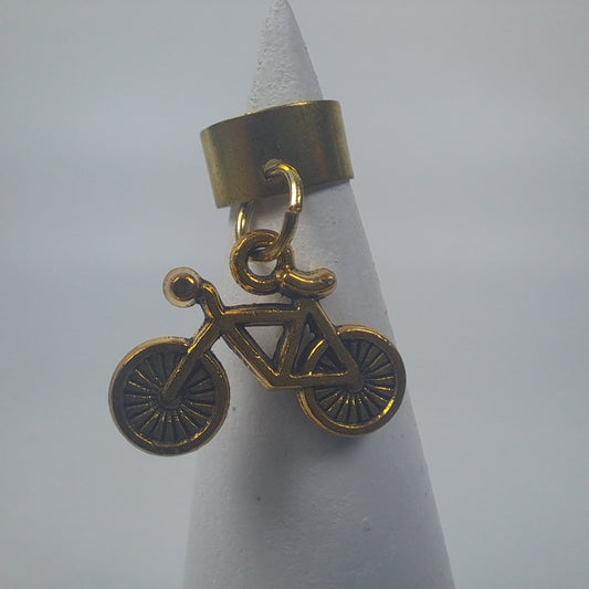 Silver or Gold Bicycle Dread Bead, Adjustable Bead Hole, Dreadlock Accessories, Dread Beads, Loc Accessories, Loc Beads, metal dread bead