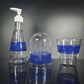 Blue Satin Encalmo Glass Bathroom Set, Tooth Brush Holder, Drinking Glass, & Soap Dispenser