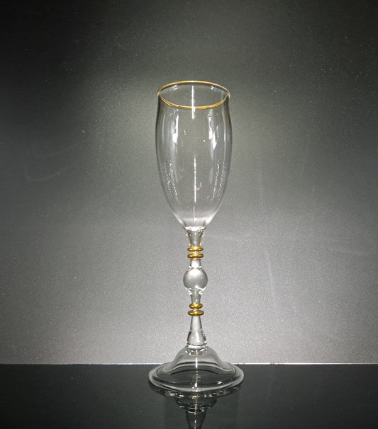 Wine Glass,  22kt Gold Detail , #A0098, Ready to Ship