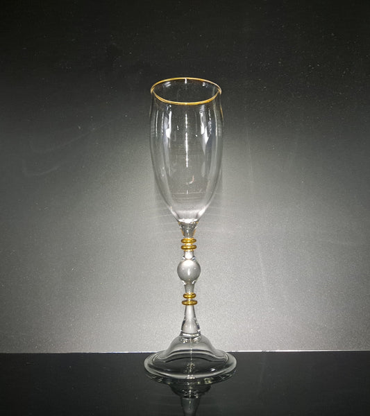 Wine Glass,  22kt Gold Detail , #A0098, Ready to Ship