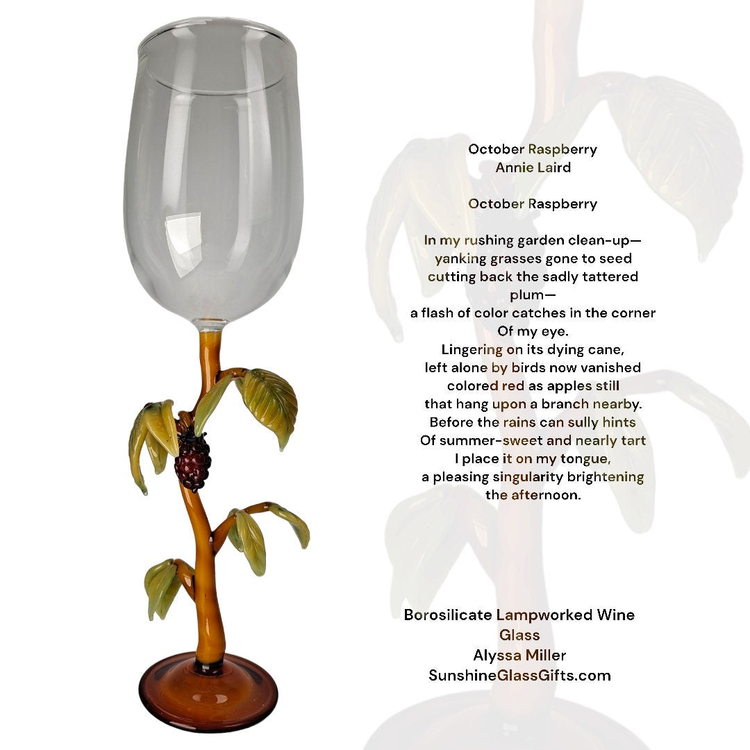 Wine Glasses, October Raspberry, Ars Poetica 2023, Handblown wine glasses, Ready to Ship