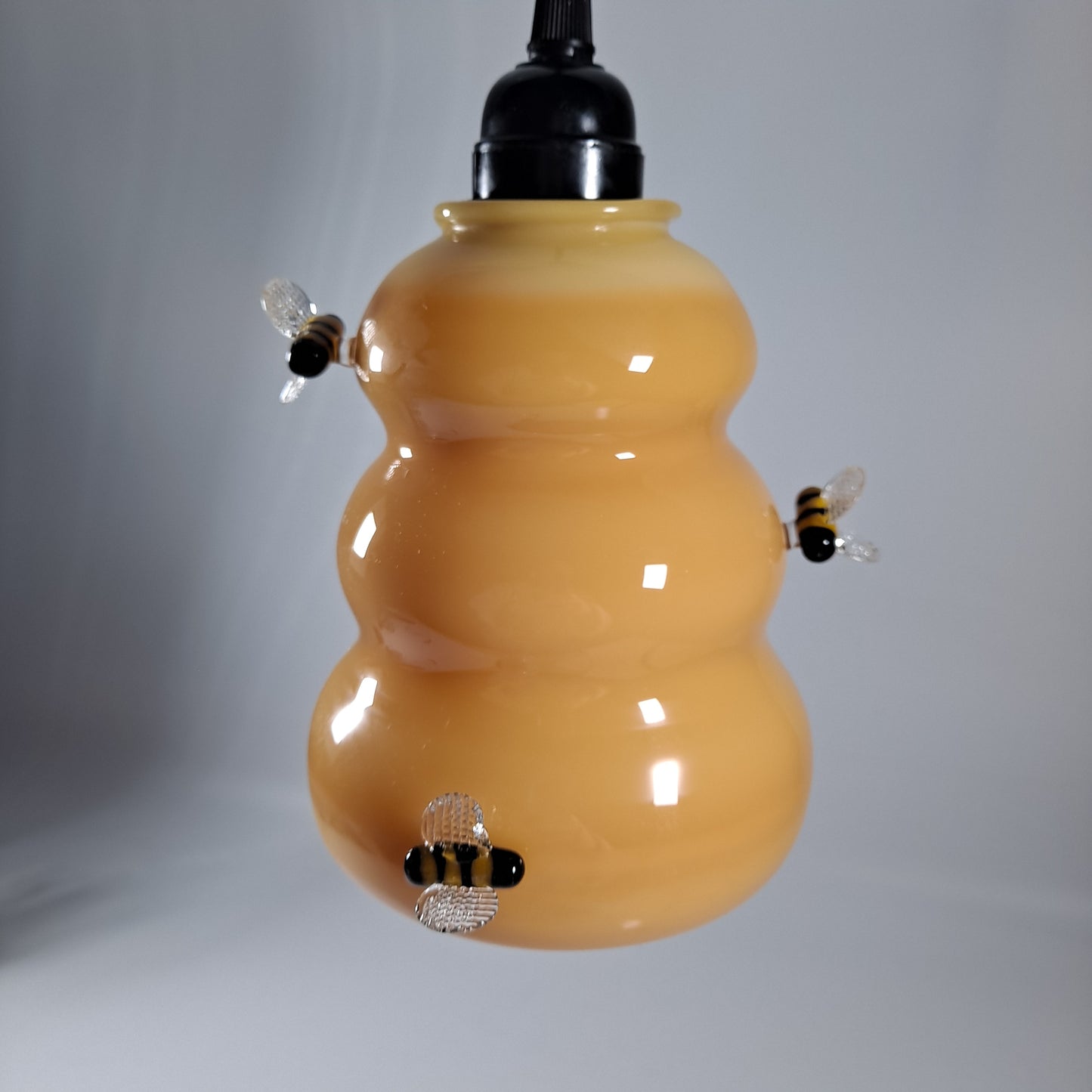 Glass Lamp Shade,  Bee Hive Swag Lamp, Ready to Ship