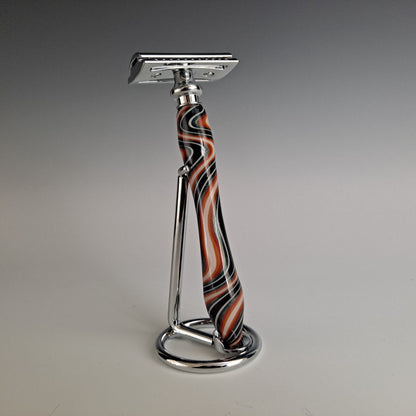 Glass Handled Razor with Stand