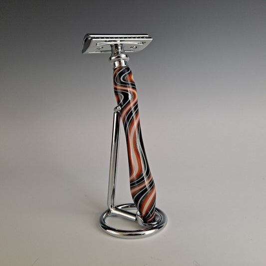 Glass Handled Razor with Stand