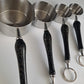 Kitchen Accessories, Measuring Cups with Black Glass Handles, #A0144, Ready to Ship