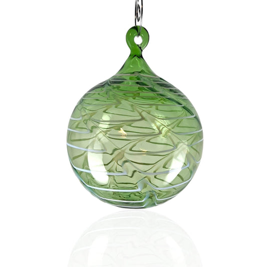 Hand Blown Glass Green Ornament Collection