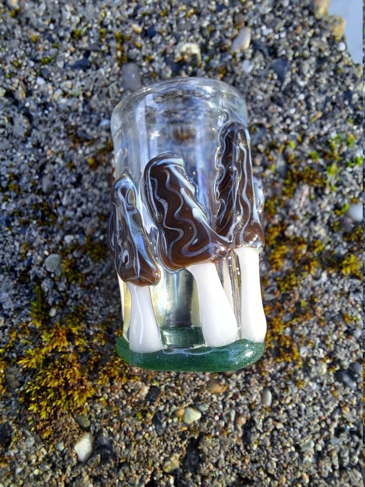 Morel Mushroom Glass Dread Bead, CUSTOM Bead Hole Sizes 4-16mm