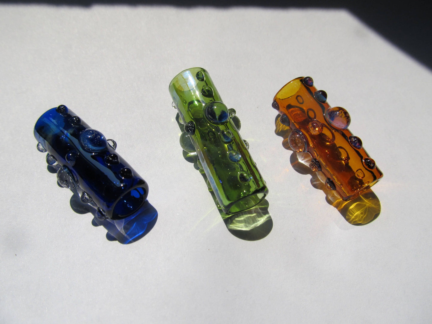 Dot Cross Glass Dread Bead, CUSTOM Bead Hole Sizes 4-16mm, Made to Order