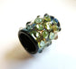 Dots on Black w/ silver and gold Glass Dread Bead, CUSTOM Bead Hole Sizes 4-16mm