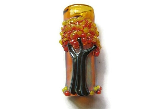 Tree of Life Glass Dread Bead- Autumn Fall, 4mm - 16mm Bead Hole Sizes Available, Made to Order