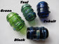 Striped Glass Dread Bead, CUSTOM Bead Hole Sizes 4-16mm