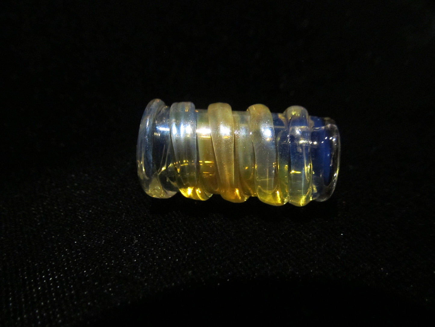 Striped Glass Dread Bead, CUSTOM Bead Hole Sizes 4-16mm
