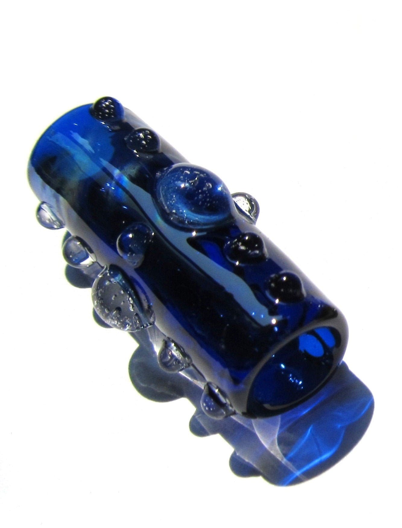 Dot Cross Glass Dread Bead, CUSTOM Bead Hole Sizes 4-16mm, Made to Order
