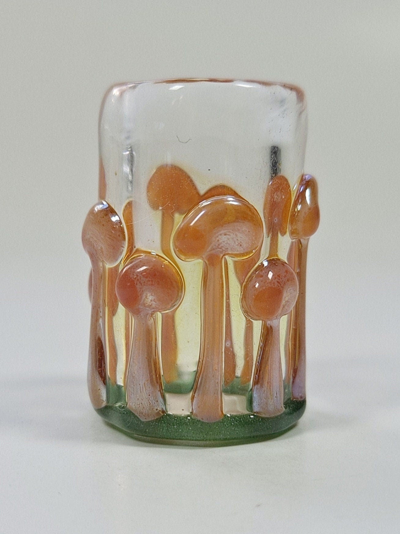 Little Brown Mushrooms Glass Dread Bead, CUSTOM Bead Hole Sizes 4-16mm