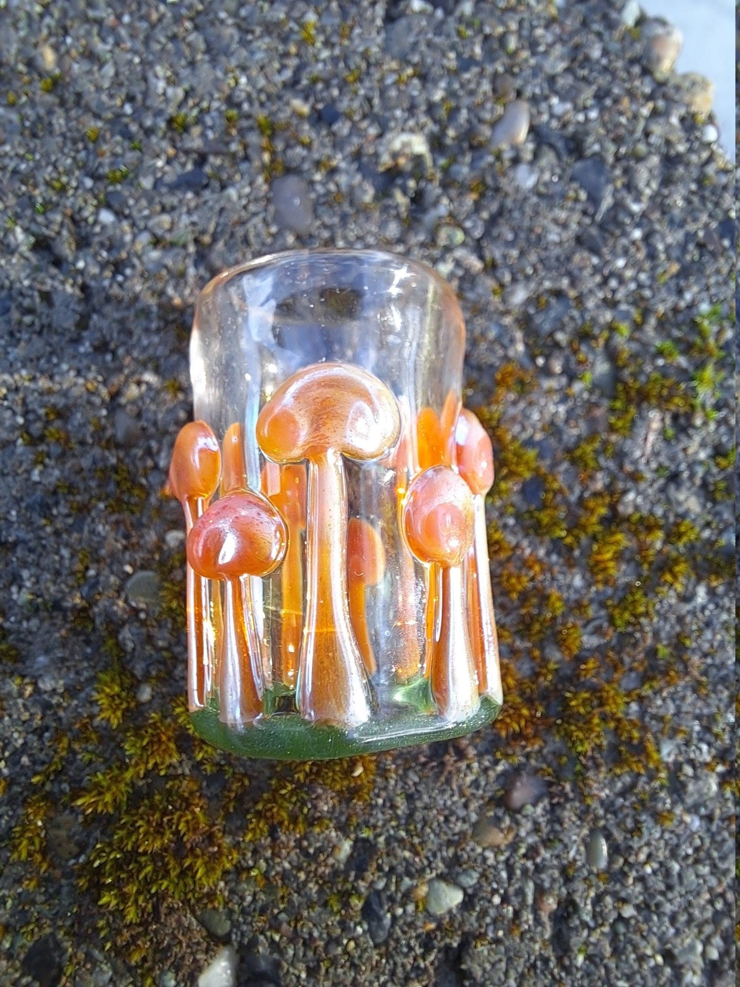 Little Brown Mushrooms Glass Dread Bead, CUSTOM Bead Hole Sizes 4-16mm