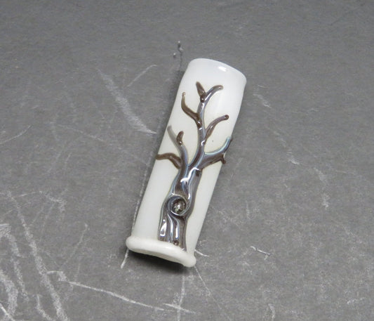 Winter Tree of life Glass Dread Bead,  CUSTOM Bead Hole Sizes 4-16mm
