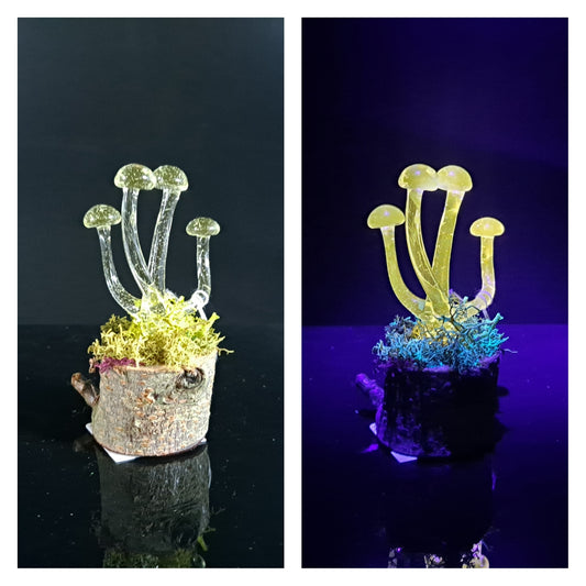 Mushroom Sculpture, UV Black Light, Made to Order